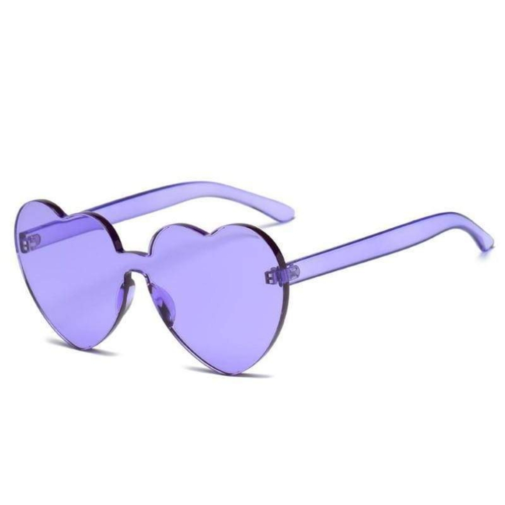 Purple heart shaped sunglasses
